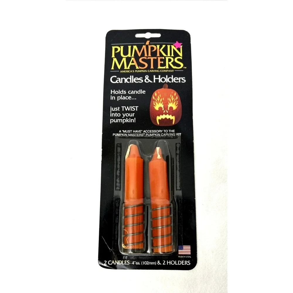 Vtg Pumpkin Masters Carving Kits Lot of 2 & Candles Halloween Decor DIY